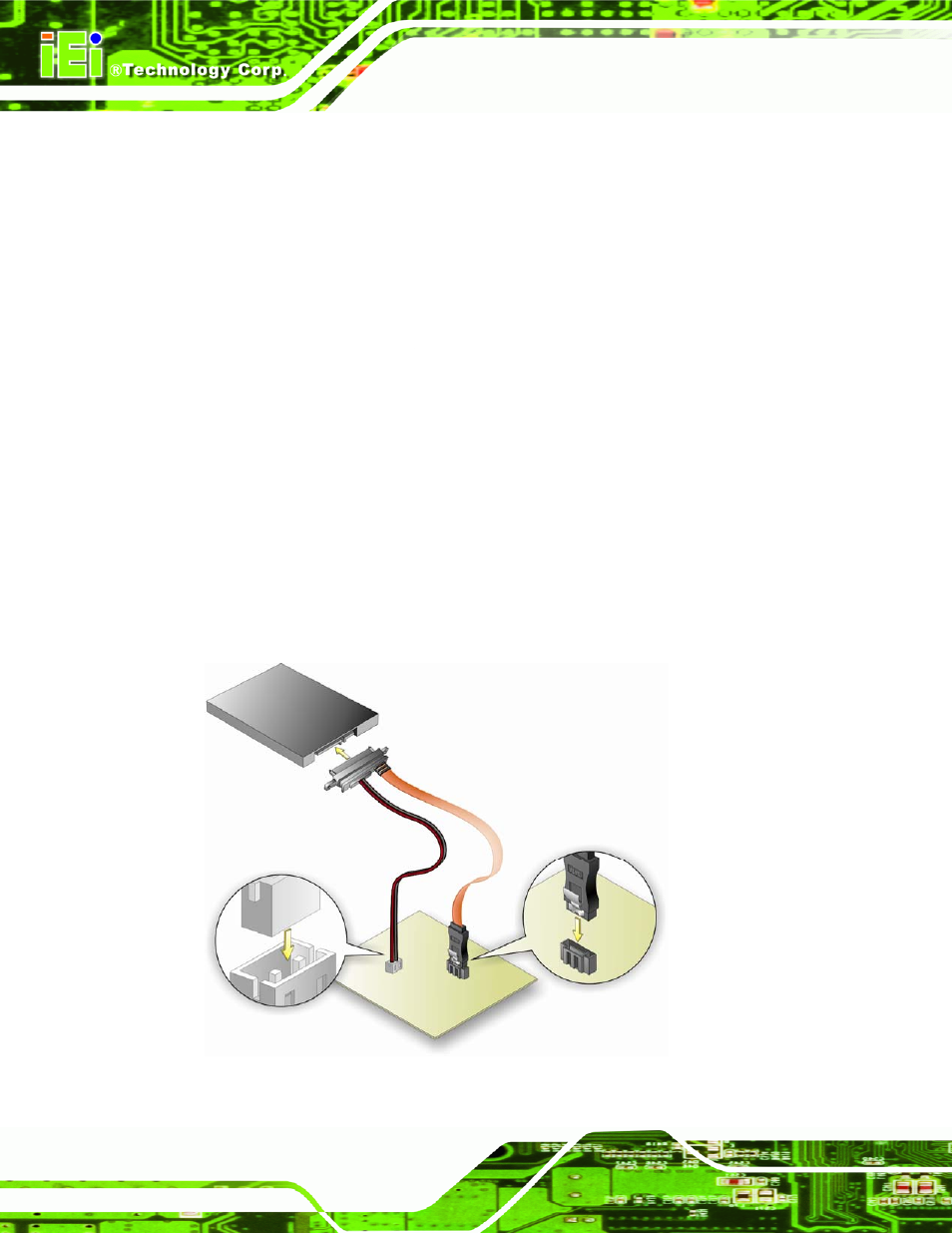 6 sata drive connection, Figure 4-14: sata drive cable connection | IEI Integration WAFER-CV-D25502_N26002 User Manual | Page 69 / 182