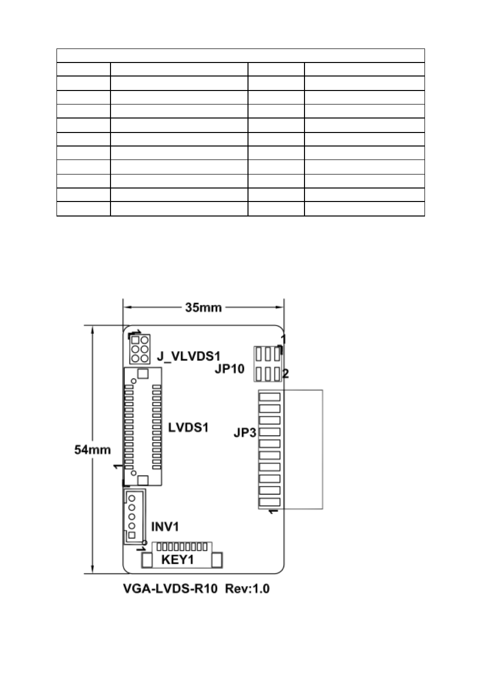 Board layout: jumper and connector locations | IEI Integration VGA-LVDS User Manual | Page 4 / 4