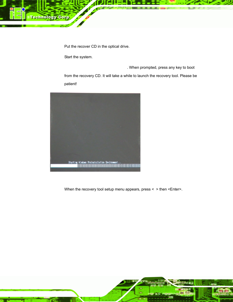 A.2.4 build-up recovery partition, Figure a-6: launching the recovery tool, N a.2.4 ) | IEI Integration ECW-281B_D2550 User Manual | Page 116 / 159