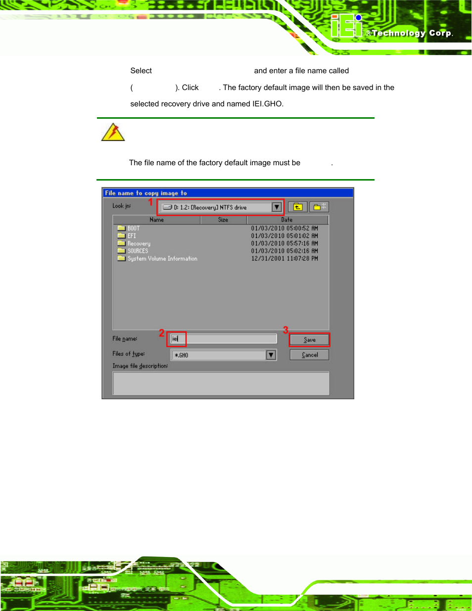 Figure a-16: file name to copy image to | IEI Integration ECW-281B_D2550 User Manual | Page 121 / 159