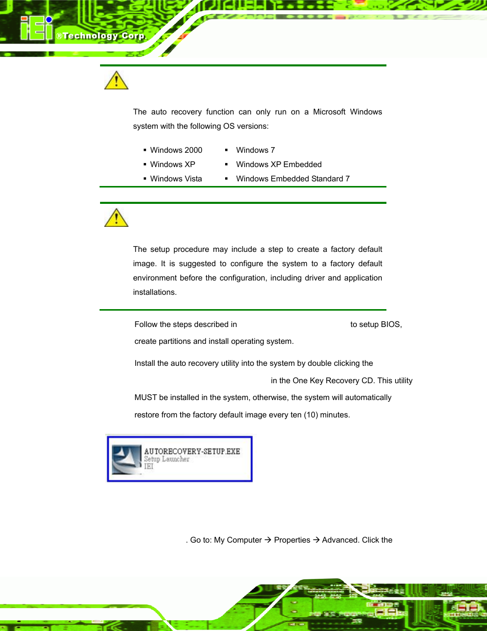 Figure a-22: auto recovery utility | IEI Integration ECW-281B_D2550 User Manual | Page 124 / 159