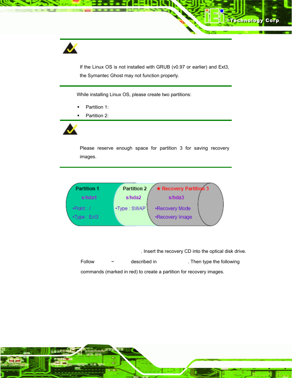 Figure a-31: partitions for linux | IEI Integration ECW-281B_D2550 User Manual | Page 129 / 159