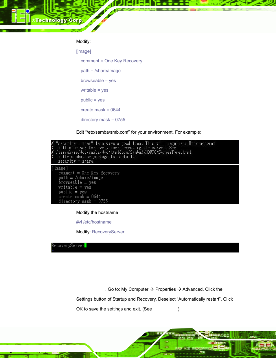 A.6.6 setup a client system for auto recovery | IEI Integration ECW-281B_D2550 User Manual | Page 142 / 159