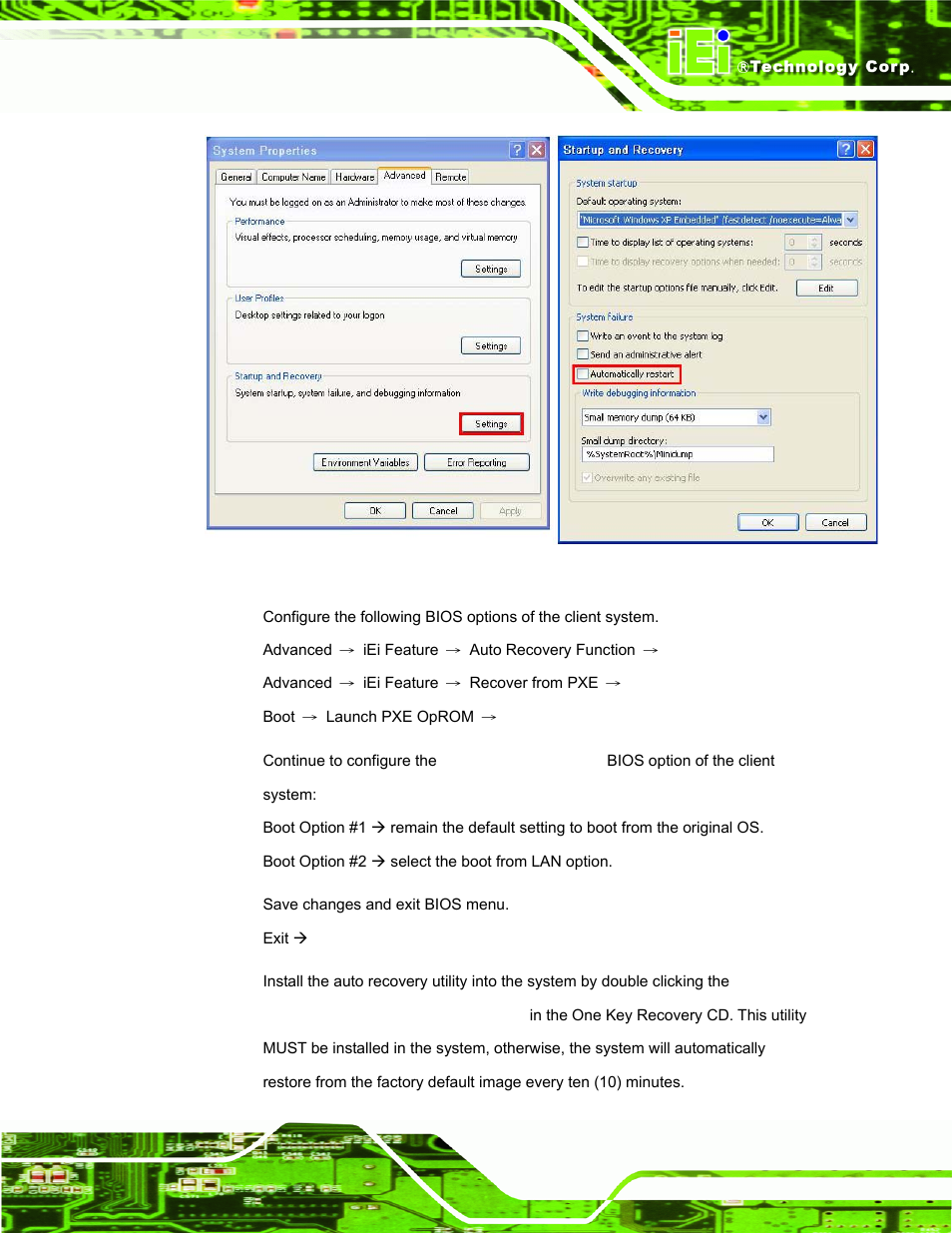 Figure a-43: disable automatically restart | IEI Integration ECW-281B_D2550 User Manual | Page 143 / 159