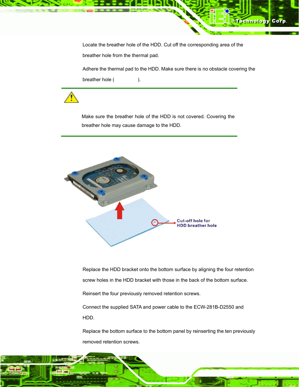 Figure 3-5: hdd thermal pad | IEI Integration ECW-281B_D2550 User Manual | Page 33 / 159