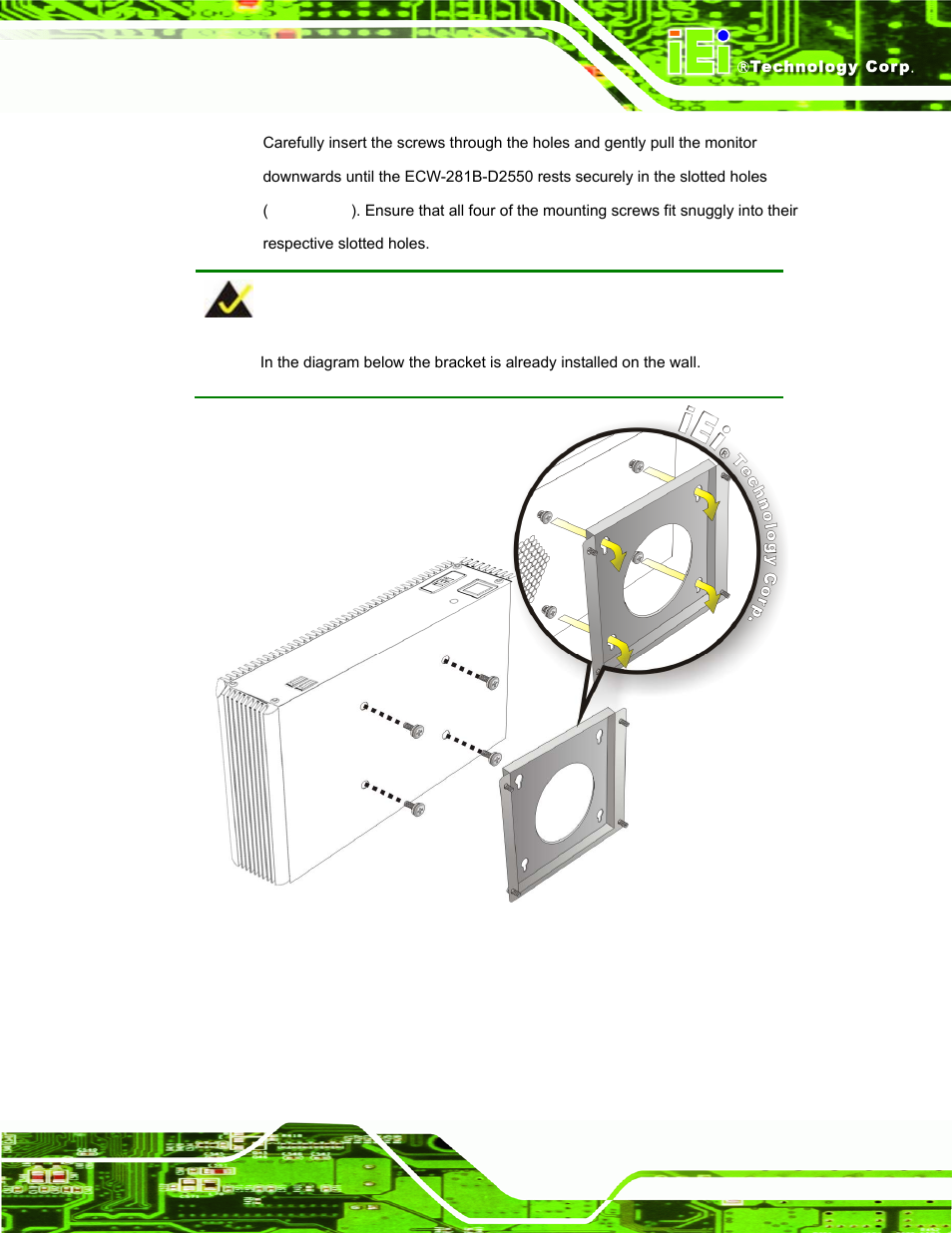 Figure 3-18: mount the embedded system | IEI Integration ECW-281B_D2550 User Manual | Page 43 / 159
