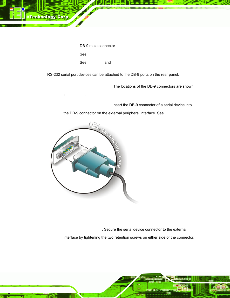 4 rs-232 serial port connectors, Figure 3-28: rs-232 serial device connector | IEI Integration ECW-281B_D2550 User Manual | Page 50 / 159