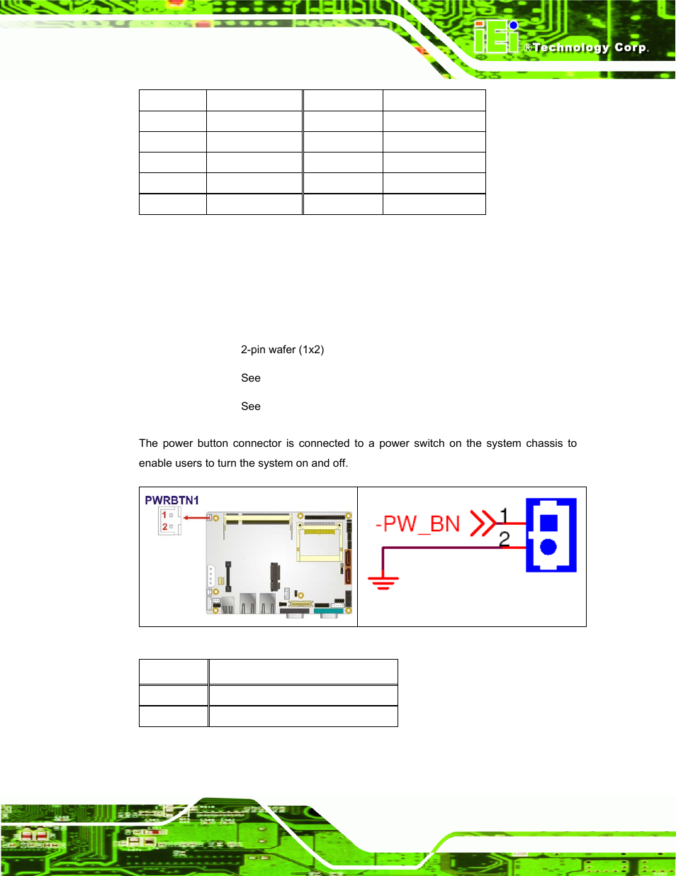 7 power button connector | IEI Integration ECW-281B-N270-WT v3.01 User Manual | Page 42 / 189