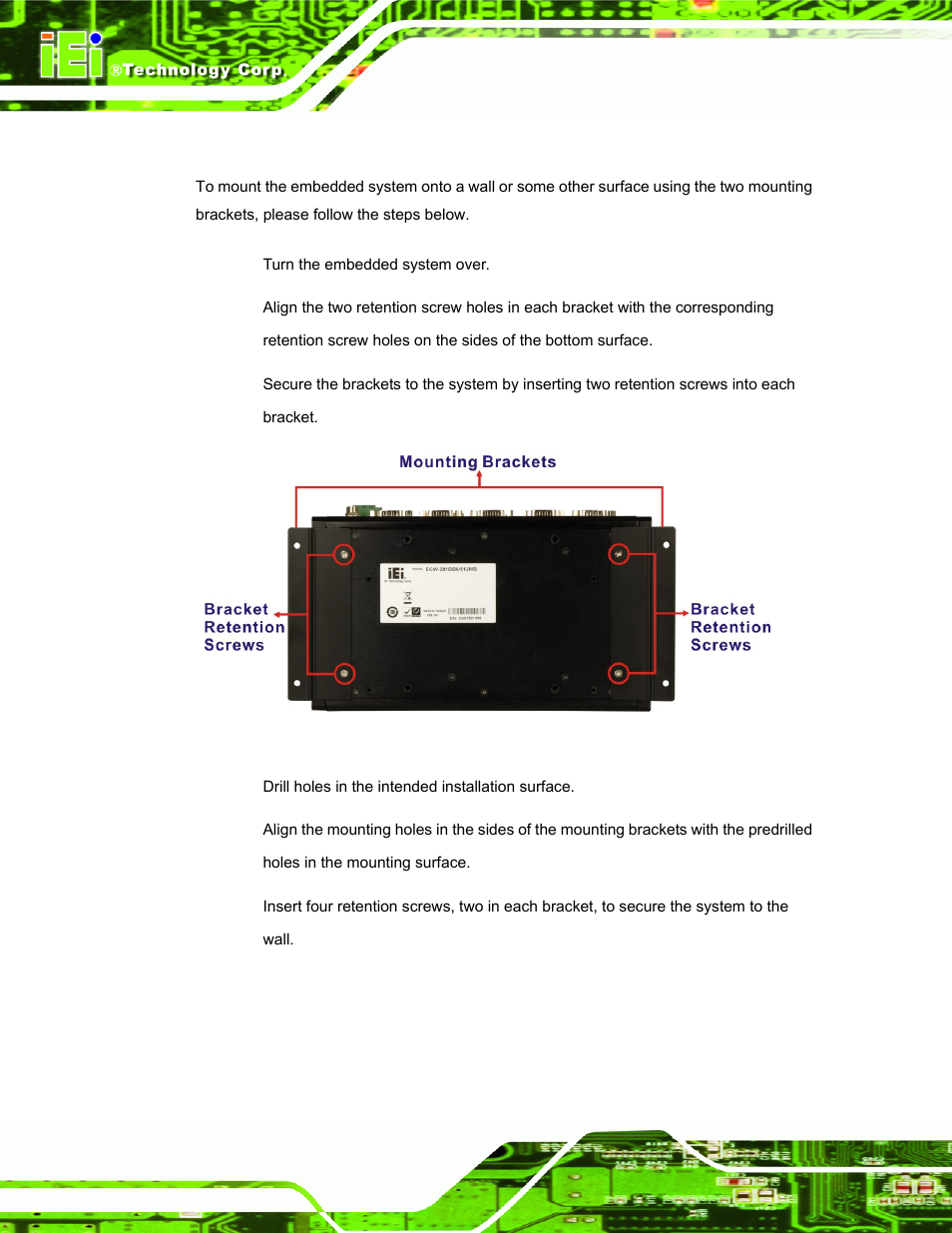 6 mounting the system with mounting brackets | IEI Integration ECW-281B-N270-WT v3.01 User Manual | Page 65 / 189