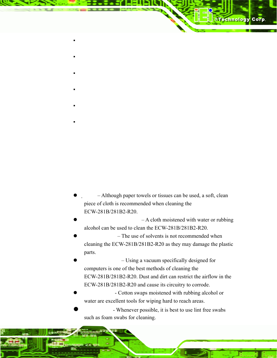 A.2.2 cleaning tools | IEI Integration ECW-281B-N270-WT v2.00 User Manual | Page 143 / 180