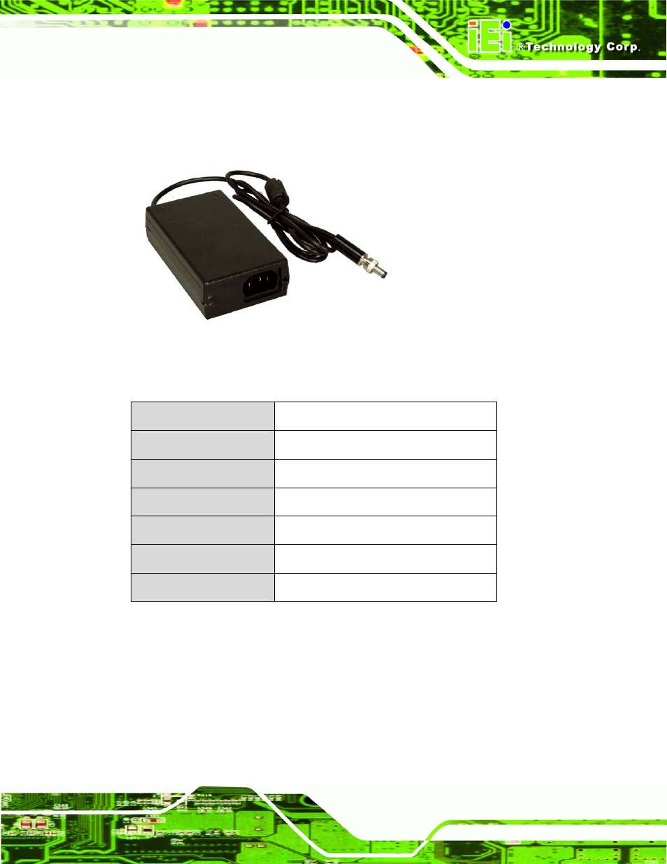 5 power adapter | IEI Integration ECW-281B-N270-WT v2.00 User Manual | Page 23 / 180