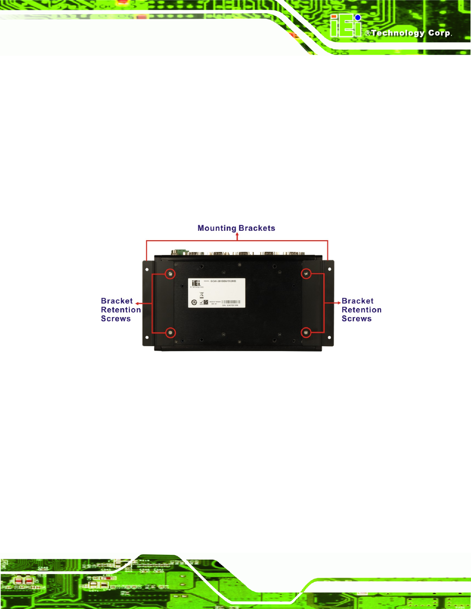 6 mounting the system with mounting brackets, 7 mounting the system with wall mount kit | IEI Integration ECW-281B-N270-WT v2.00 User Manual | Page 65 / 180