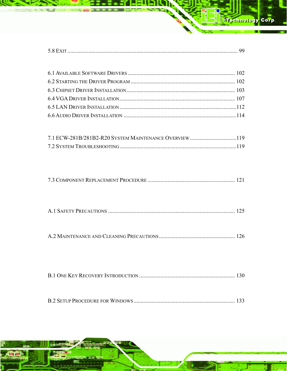 IEI Integration ECW-281B-N270-WT v2.00 User Manual | Page 7 / 180