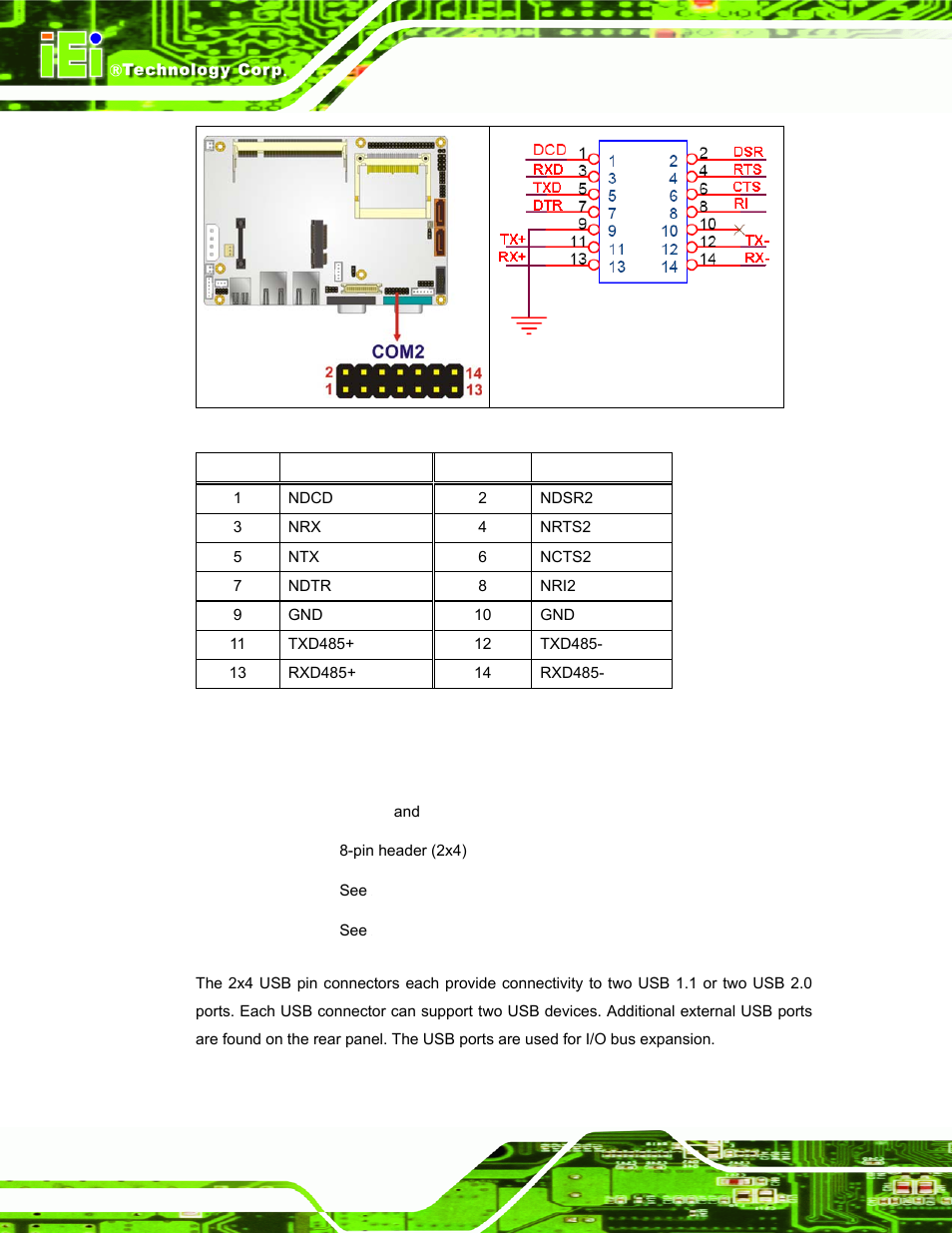 12 usb connectors (internal) | IEI Integration ECW-281B-N270-WT v2.10 User Manual | Page 48 / 179
