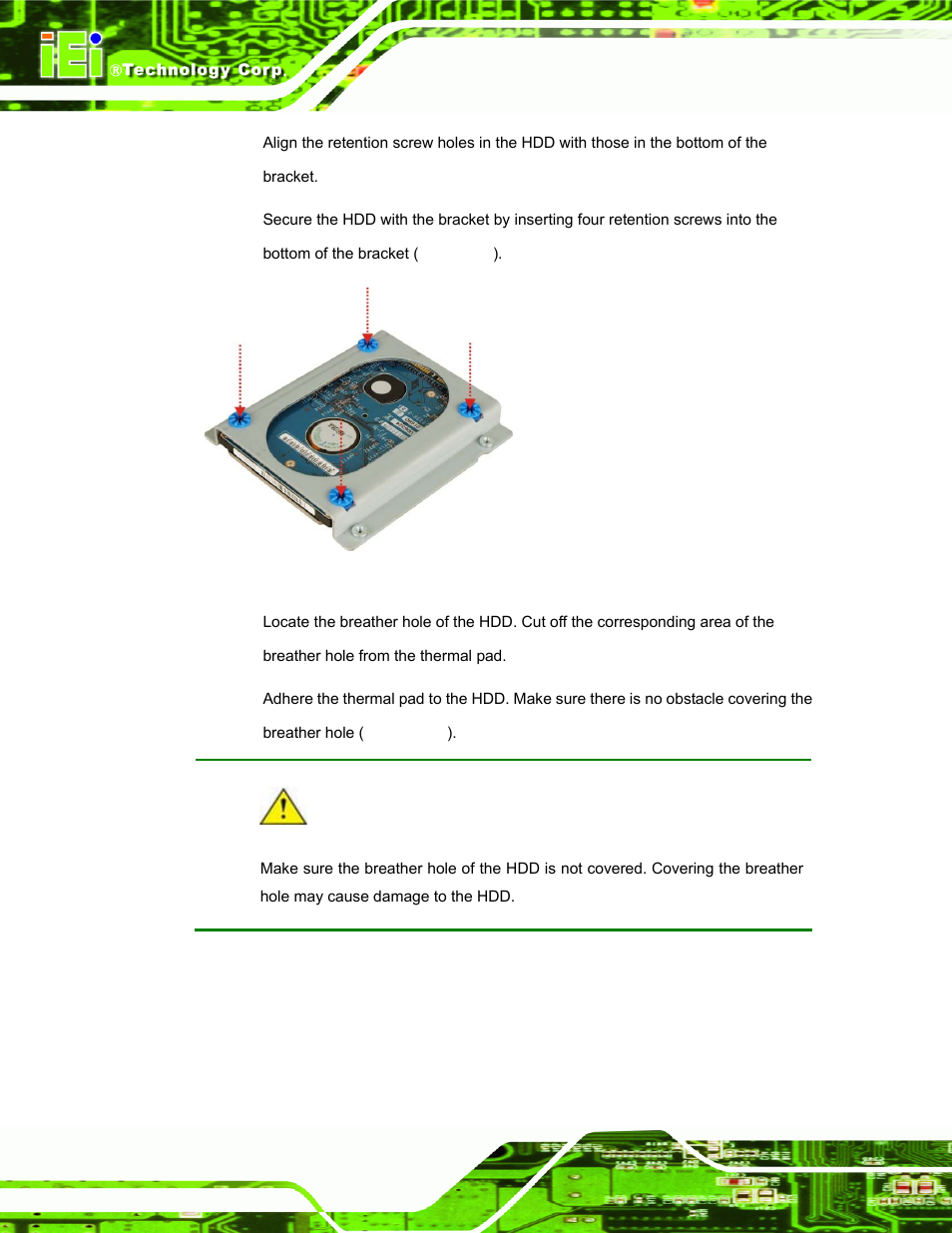 Figure 4-9: hdd retention screws | IEI Integration ECW-281B_B2-D525 User Manual | Page 53 / 137
