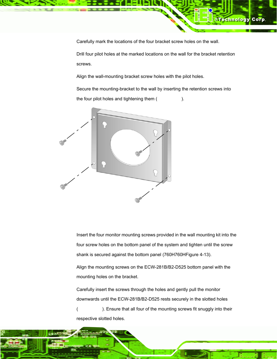 Figure 4-12: wall-mounting bracket | IEI Integration ECW-281B_B2-D525 User Manual | Page 56 / 137