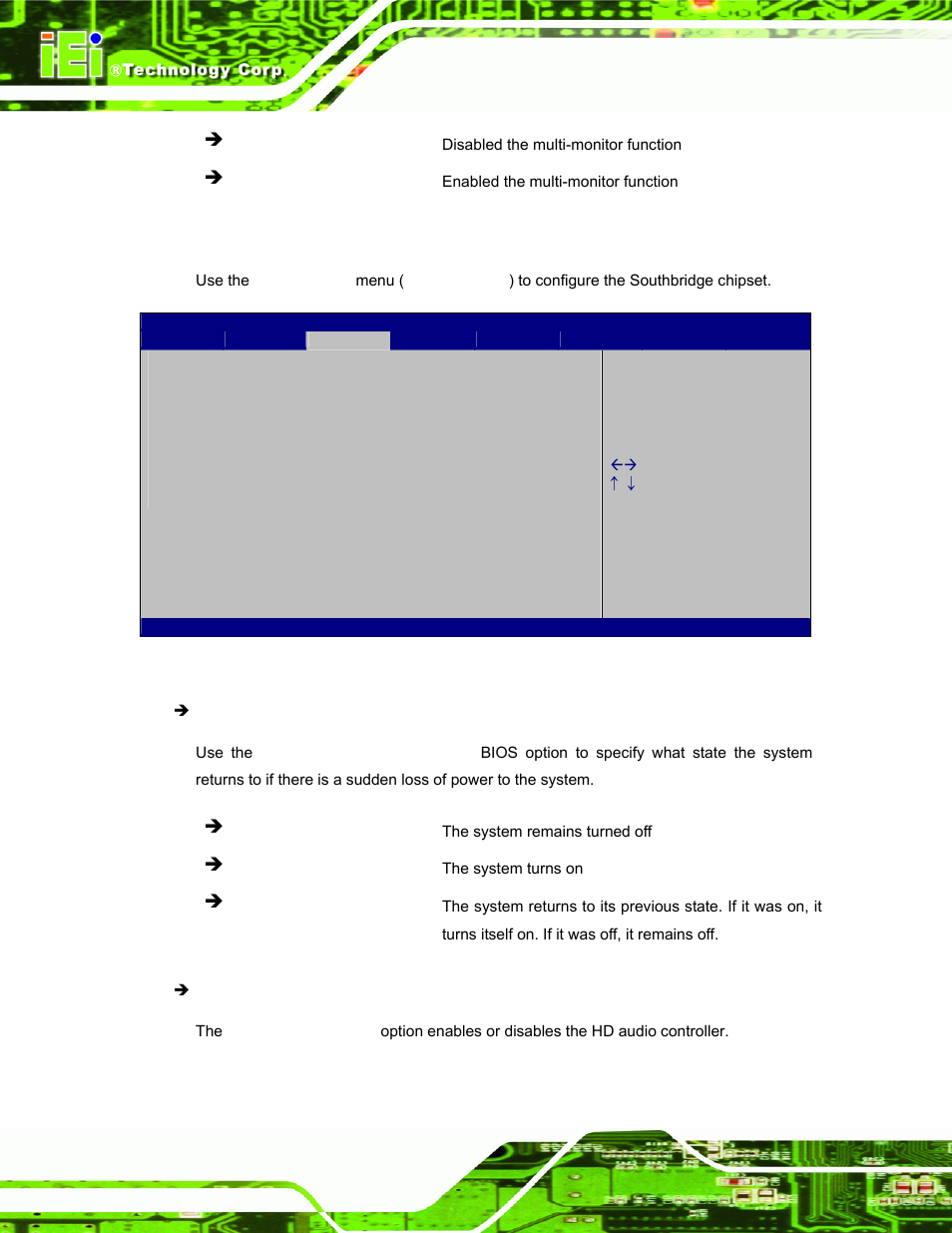 2 south bridge, Bios menu 15:southbridge chipset configuration | IEI Integration ECW-281B_B2-D525 User Manual | Page 85 / 137