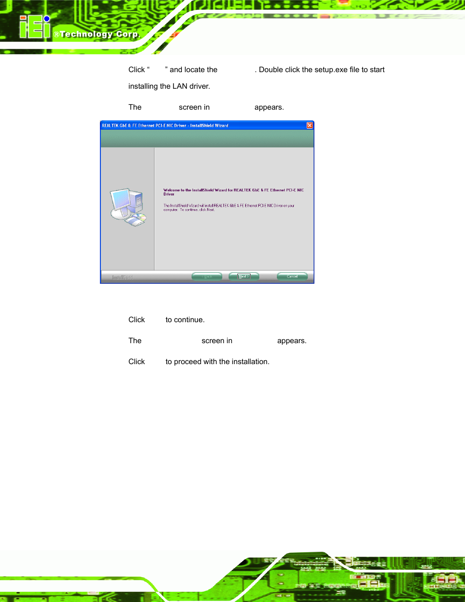 Figure 6-19: lan driver welcome screen | IEI Integration IBX-530B-N270 User Manual | Page 108 / 133