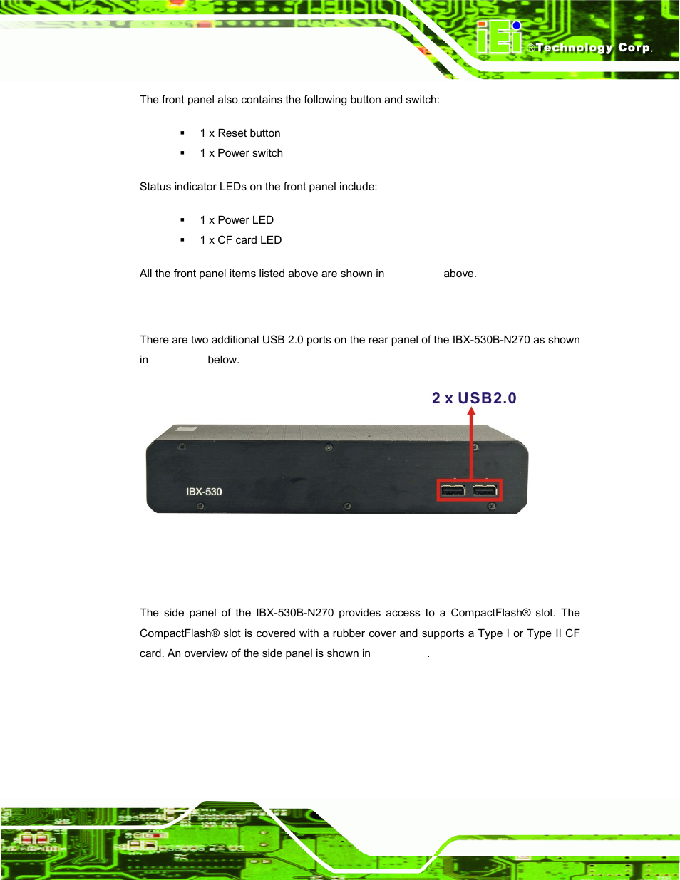 2 rear panel, 3 side panel, Figure 2-3: ibx-530b-n270 rear panel | IEI Integration IBX-530B-N270 User Manual | Page 21 / 133