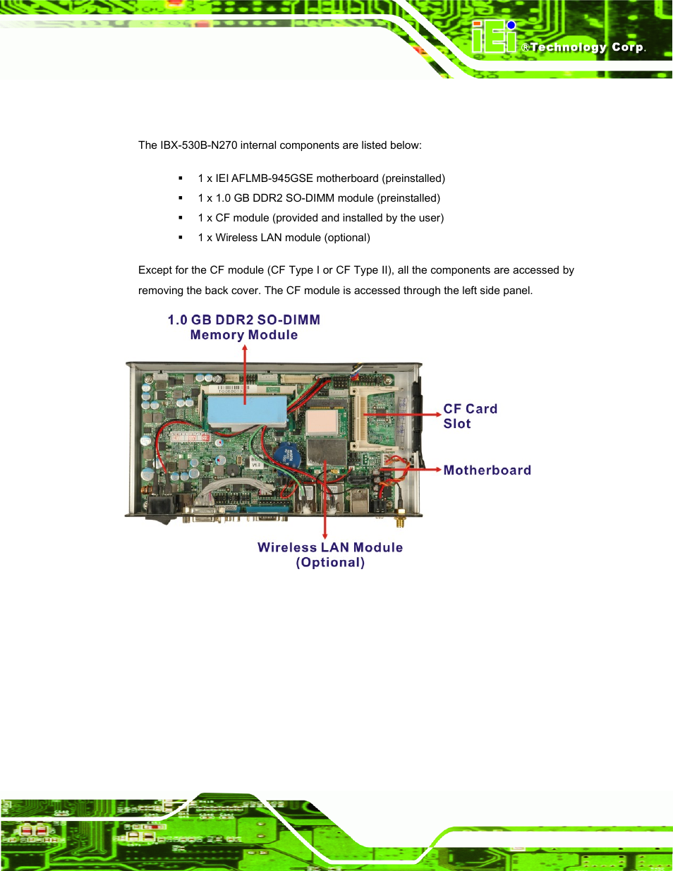 4 internal overview, Nternal, Verview | Figure 2-6: internal overview | IEI Integration IBX-530B-N270 User Manual | Page 23 / 133