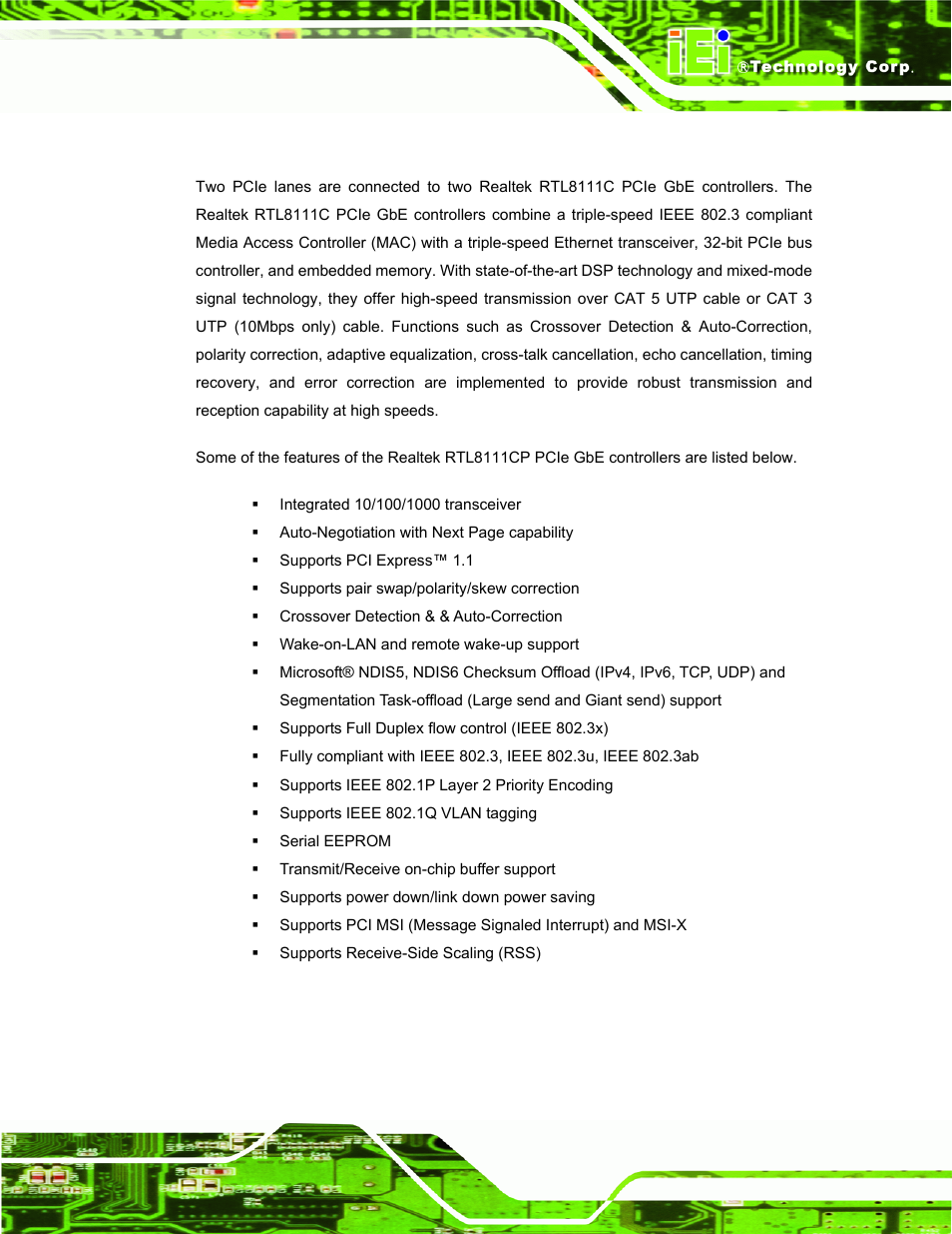 1 pcie gbe ethernet | IEI Integration IBX-530B-N270 User Manual | Page 29 / 133