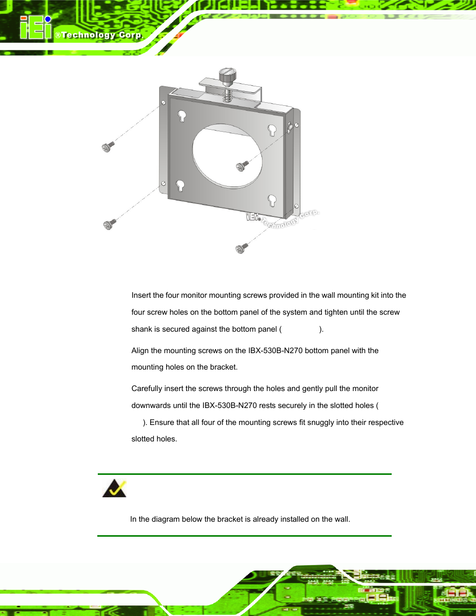 Figure 4-5: wall-mounting bracket | IEI Integration IBX-530B-N270 User Manual | Page 48 / 133