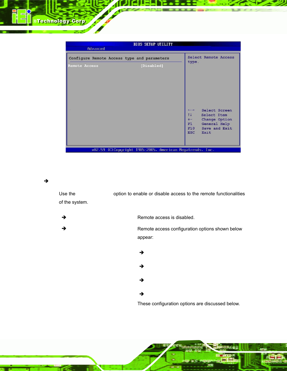 Menu 11: remote access configuration [advanced | IEI Integration IBX-530B-N270 User Manual | Page 78 / 133