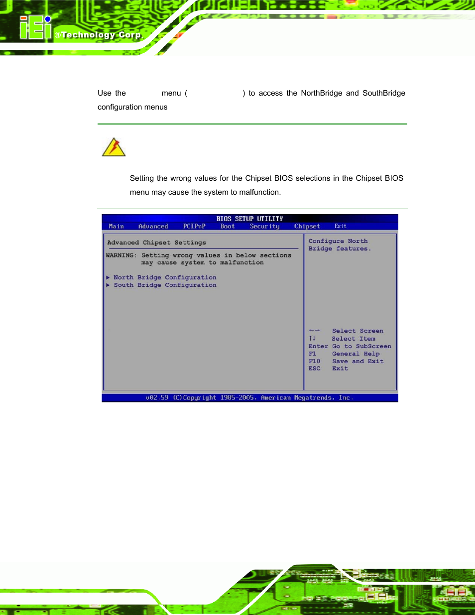 7 chipset, Hipset, Menu 17: chipset | IEI Integration IBX-530B-N270 User Manual | Page 88 / 133