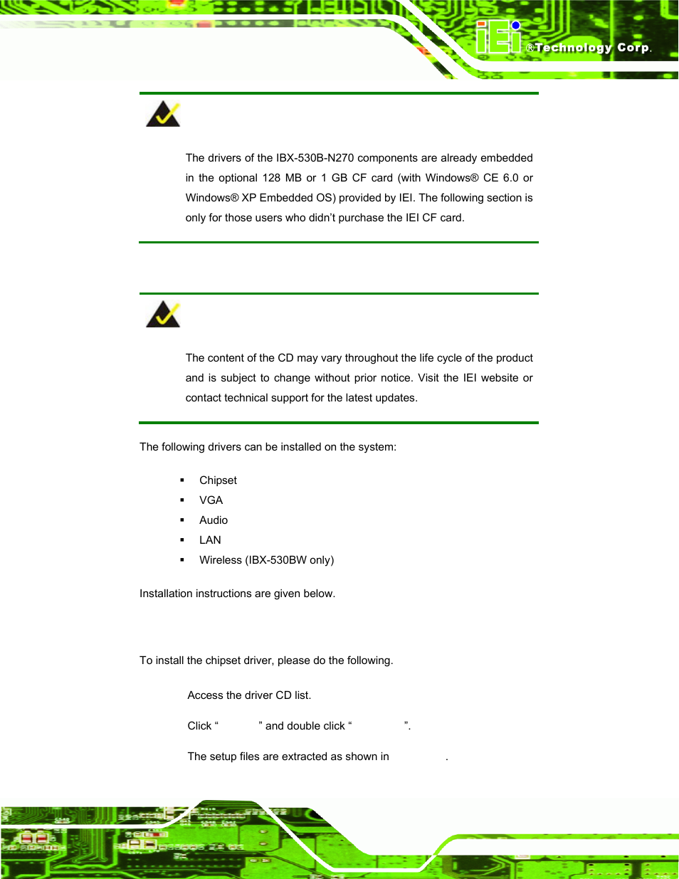 1 available software drivers, 2 chipset driver installation, Vailable | Oftware, Rivers, Hipset, River, Nstallation | IEI Integration IBX-530B-N270 User Manual | Page 95 / 133