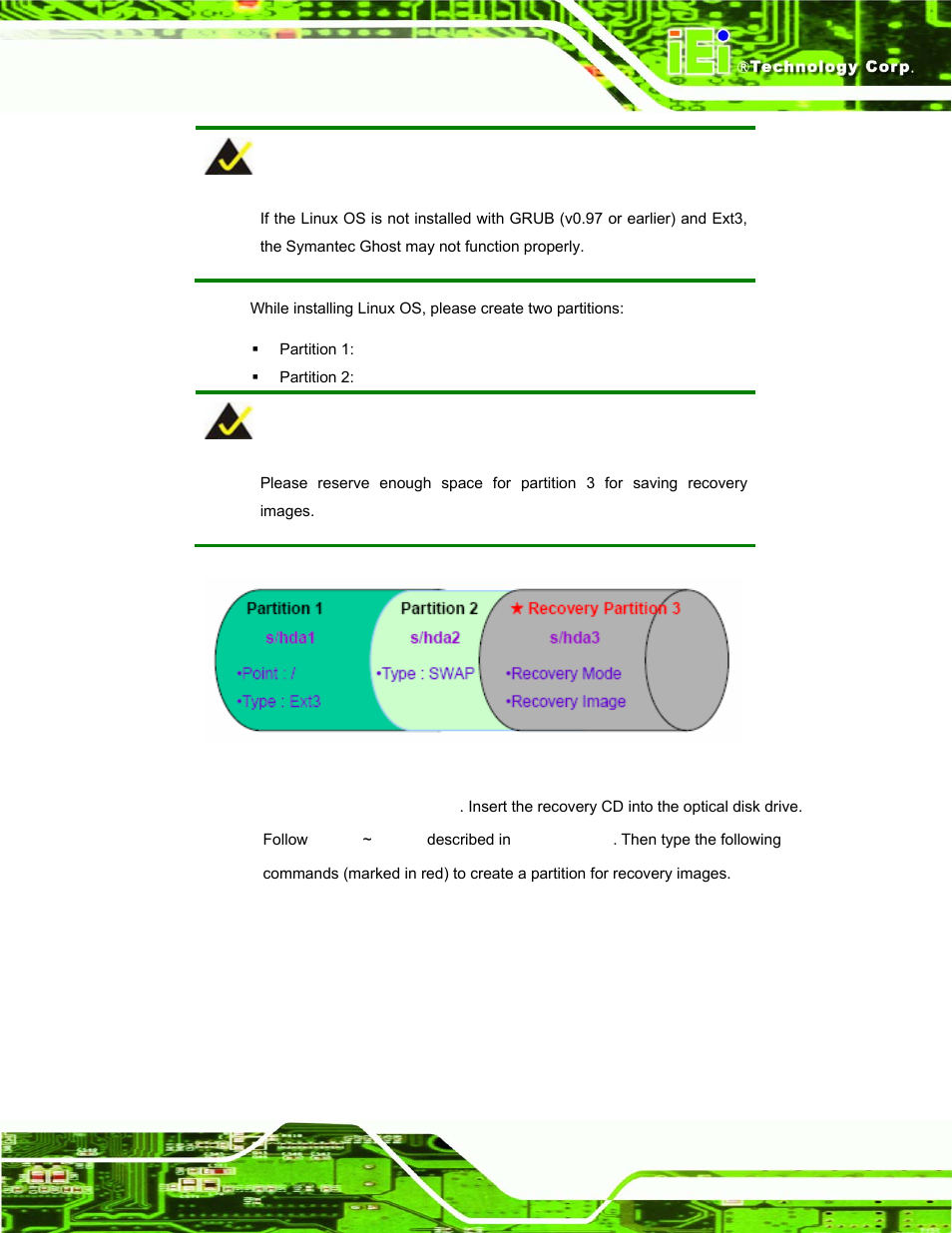 Figure a-19: partitions for linux | IEI Integration uIBX-200-VX800 v1.04 User Manual | Page 93 / 113