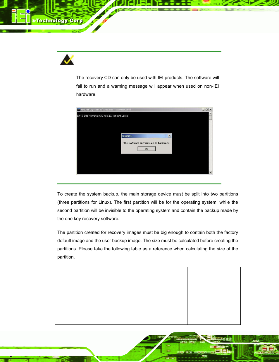 A.1.1 system requirement | IEI Integration uIBX-200-VX800 v2.00 User Manual | Page 80 / 116