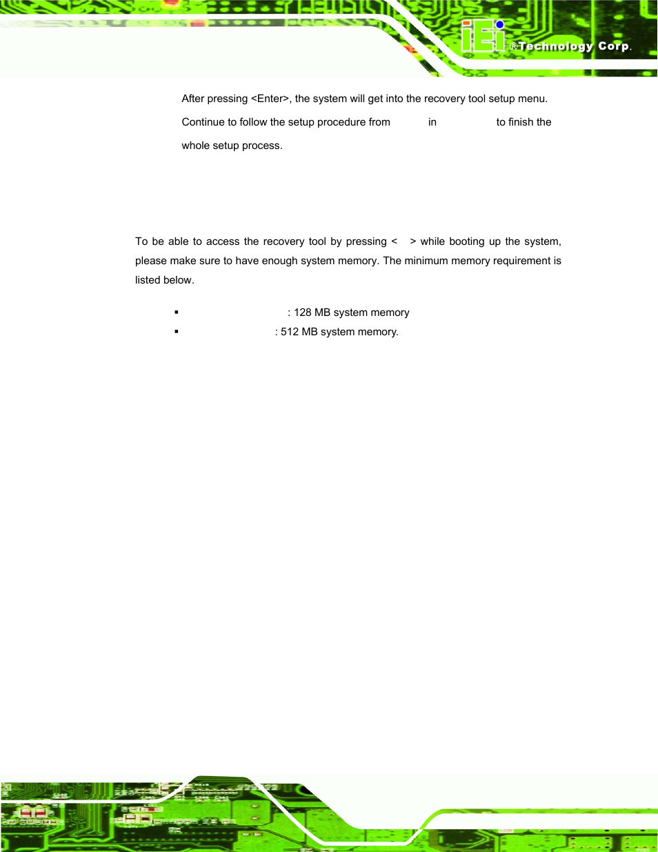 A.5.2 system memory requirement | IEI Integration uIBX-200 v1.02 User Manual | Page 98 / 109