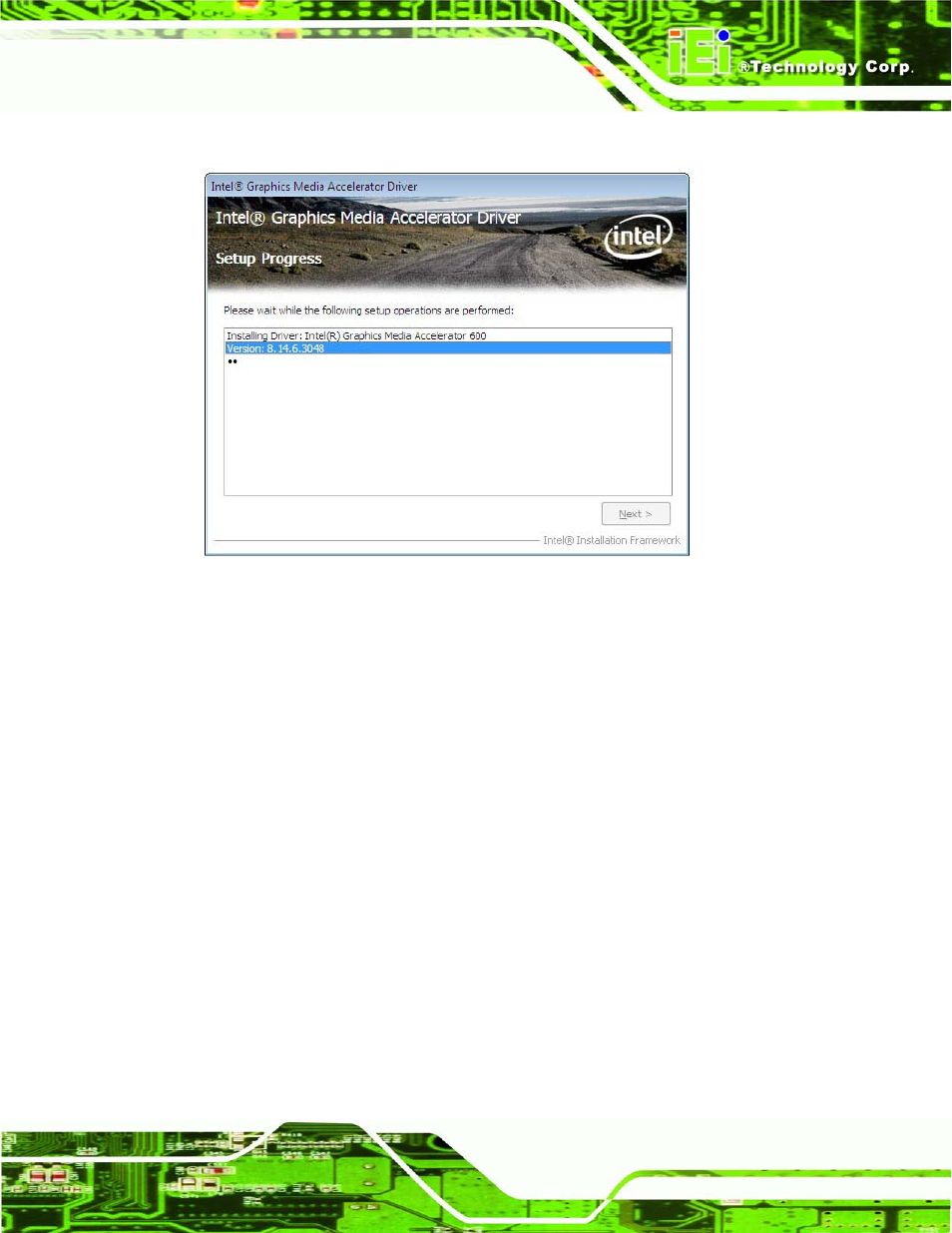 Figure 7-10: vga driver setup operations | IEI Integration uIBX-210-CV-N2600 User Manual | Page 100 / 163