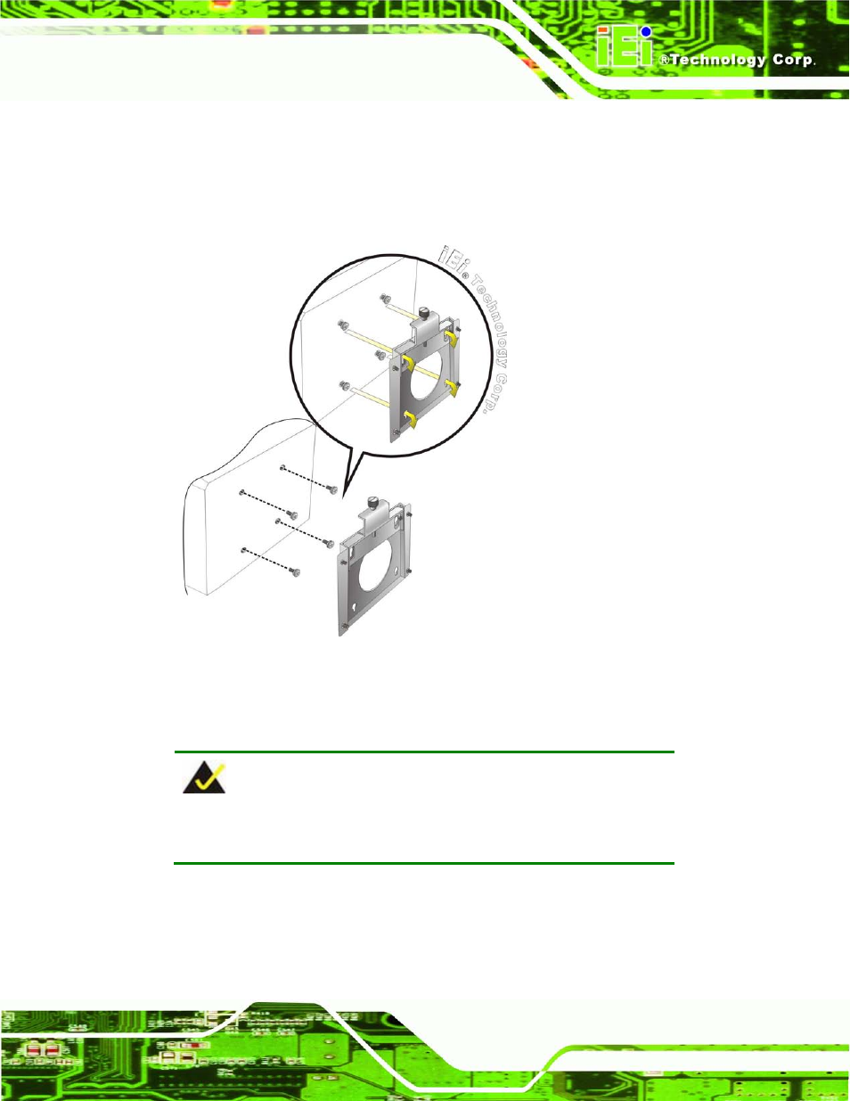 Figure 3-6: chassis support screws | IEI Integration uIBX-210-CV-N2600 User Manual | Page 30 / 163
