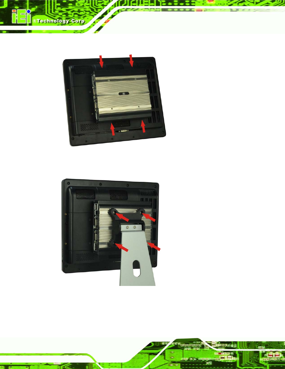 Figure 3–11: mount kit screws, Figure 3–12: stand installation | IEI Integration uIBX-210-CV-N2600 User Manual | Page 33 / 163