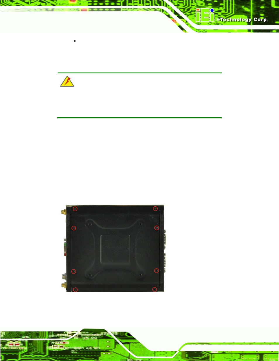 3 turn off the power, 4 replacing components, 1 hard disk drive (hdd) replacement | Urn off the, Ower, Eplacing, Omponents, Figure 5-1: retention screws removal | IEI Integration uIBX-210-CV-N2600 User Manual | Page 56 / 163