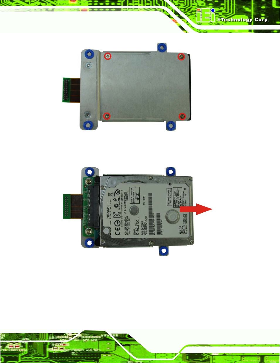 Figure 5-4: hdd retention screws, Figure 5-5: remove the old hdd | IEI Integration uIBX-210-CV-N2600 User Manual | Page 58 / 163
