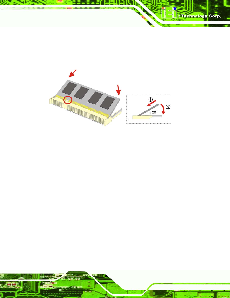 3 wlan card replacement, Figure 5-7: ddr3 so-dimm module installation | IEI Integration uIBX-210-CV-N2600 User Manual | Page 60 / 163