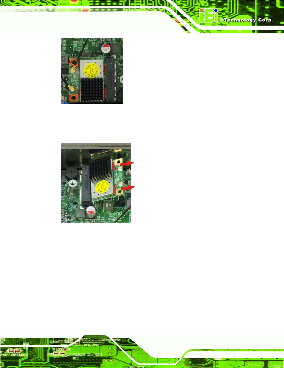 Figure 5-10: releasing the wlan card, Figure 5-11: removing the wlan card | IEI Integration uIBX-210-CV-N2600 User Manual | Page 62 / 163
