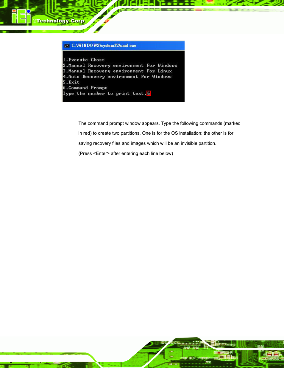 Figure a-4: command mode | IEI Integration TANK-101B-D525_N455 v1.02 User Manual | Page 77 / 119