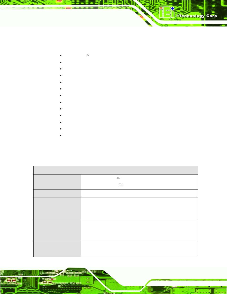 3 features, 4 technical specifications, Eatures | Echnical, Pecifications, 3 fe a tu re s | IEI Integration TANK-101B-D525_N455 v1.00 User Manual | Page 13 / 118