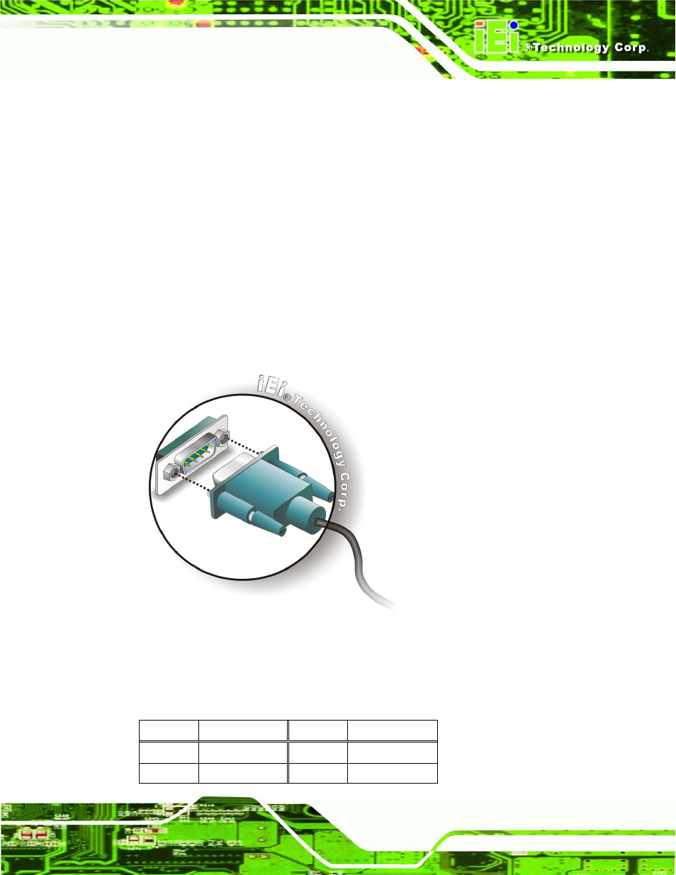 6 rs-232 serial port connectors, Figure 3-13: serial device connector | IEI Integration TANK-101B-D525_N455 v1.00 User Manual | Page 35 / 118