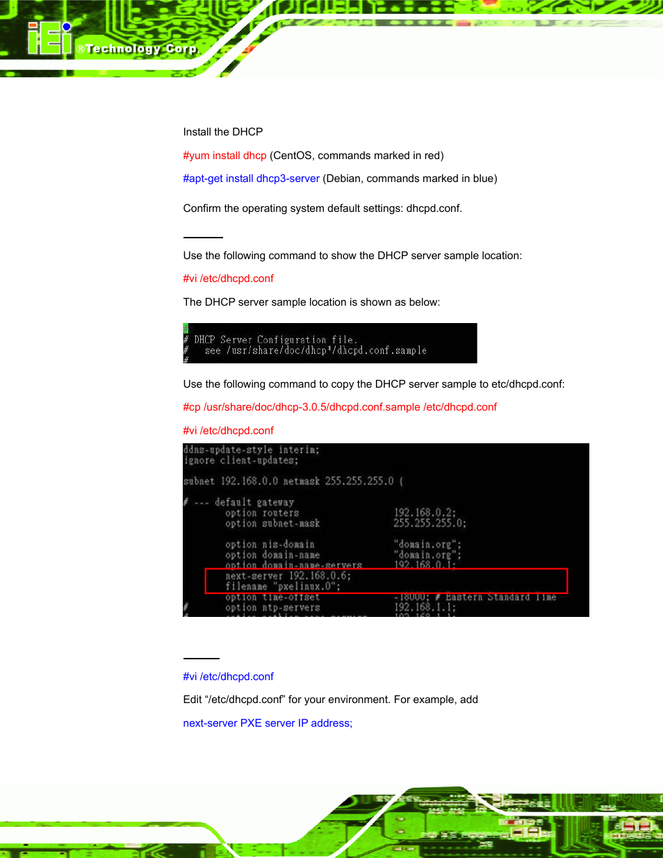 A.6.1 configure dhcp server settings | IEI Integration TANK-101B-D525_N455 v1.10 User Manual | Page 101 / 119