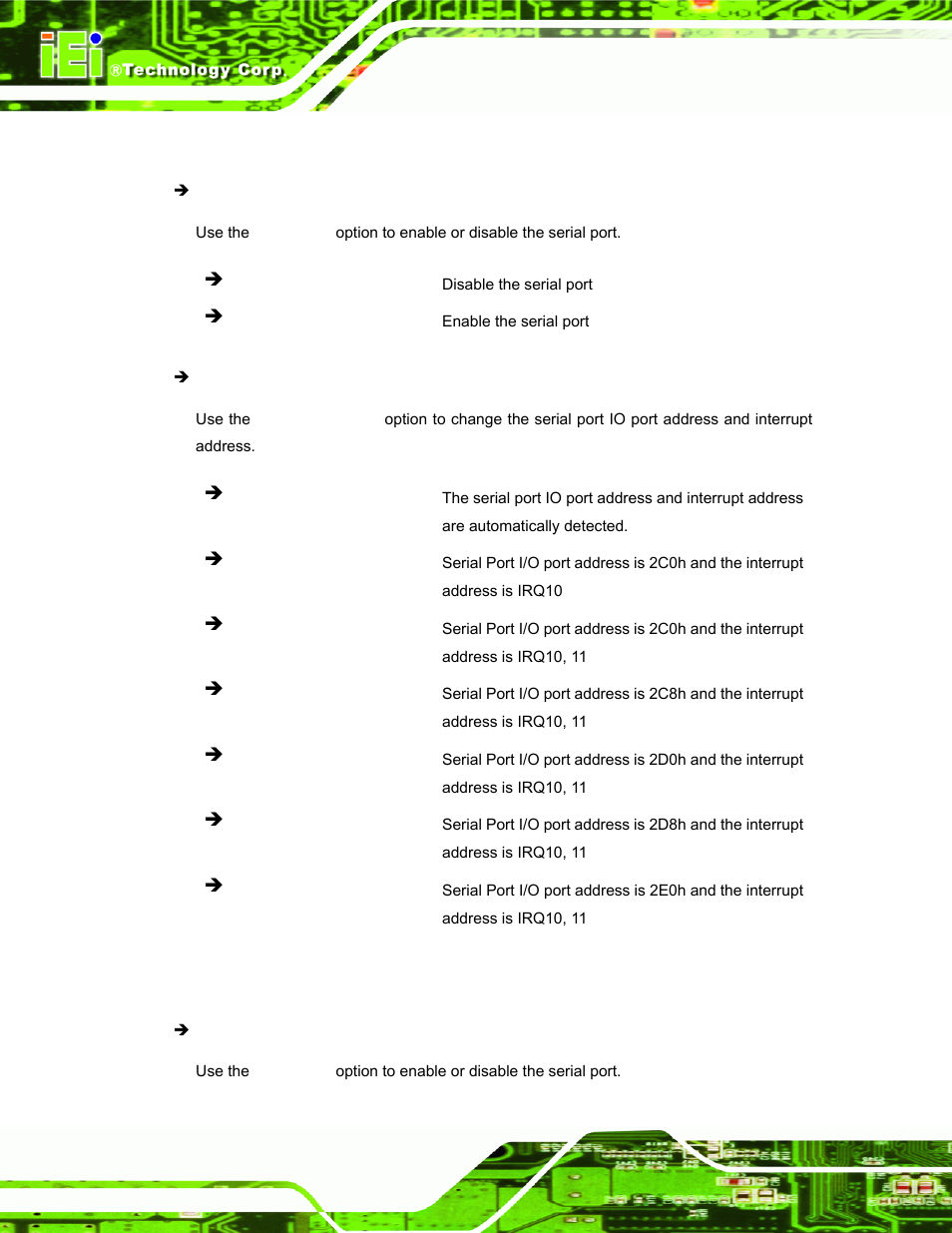 5 serial port 5 configuration, 6 serial port 6 configuration | IEI Integration TANK-800-D525 v1.00 User Manual | Page 68 / 116