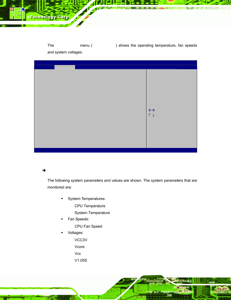 6 h/w monitor | IEI Integration TANK-800-D525 v1.00 User Manual | Page 70 / 116