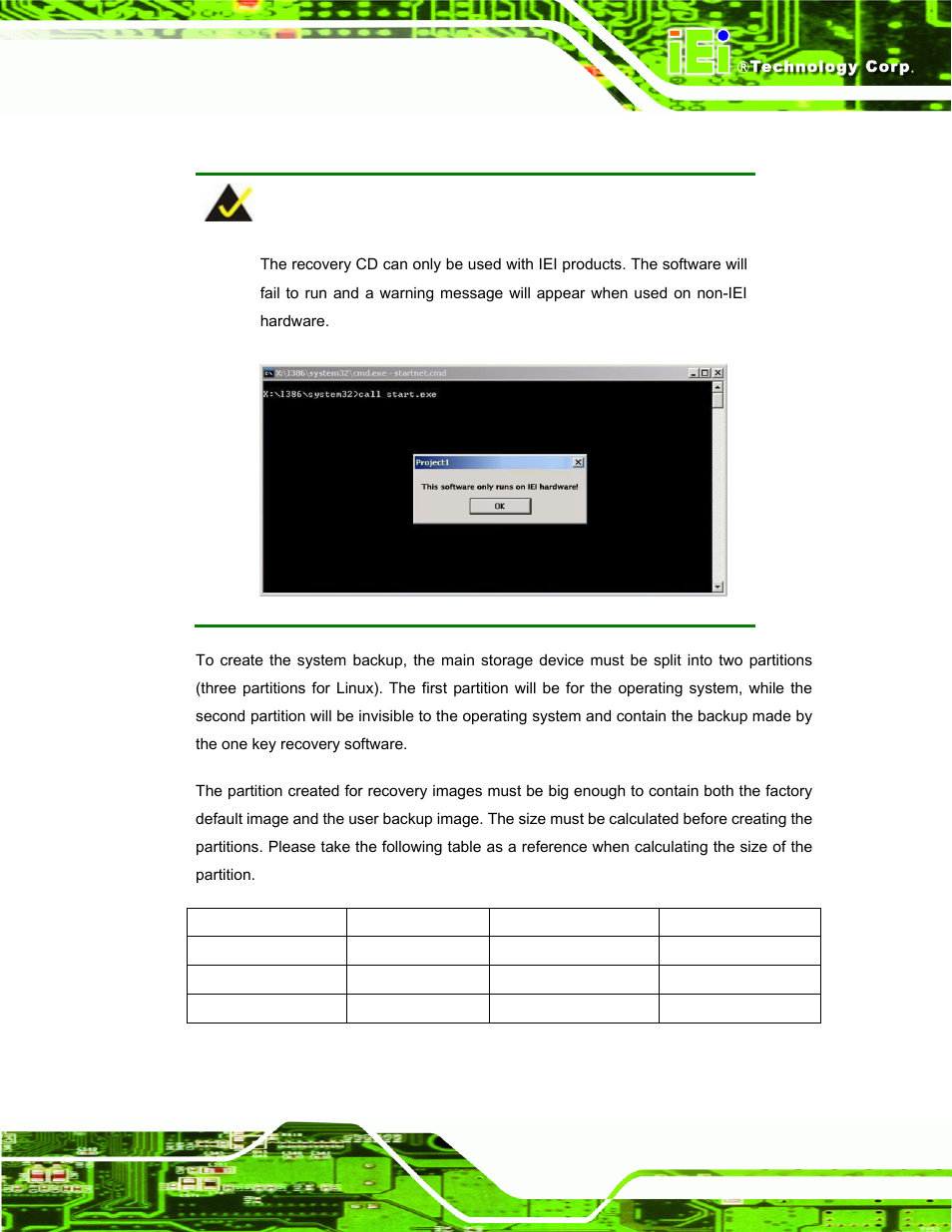 A.1.1 system requirement | IEI Integration TANK-800-D525 v1.00 User Manual | Page 85 / 116