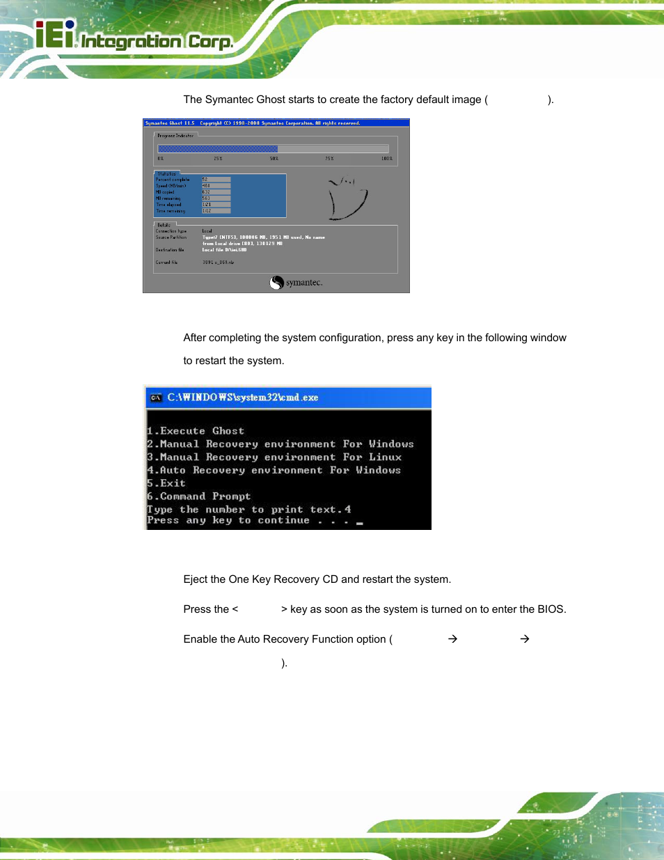 Figure a-27: image creation complete, Figure a-28: press any key to continue | IEI Integration TANK-800-D525 v1.14 User Manual | Page 108 / 137