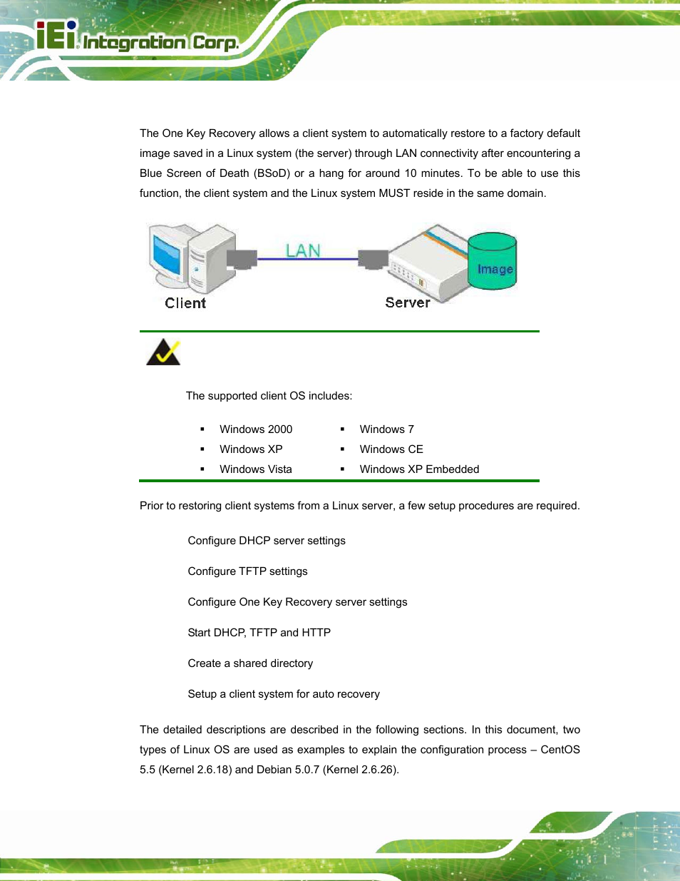 Estore, Ystems from a, Inux | Erver through | IEI Integration TANK-800-D525 v1.14 User Manual | Page 118 / 137