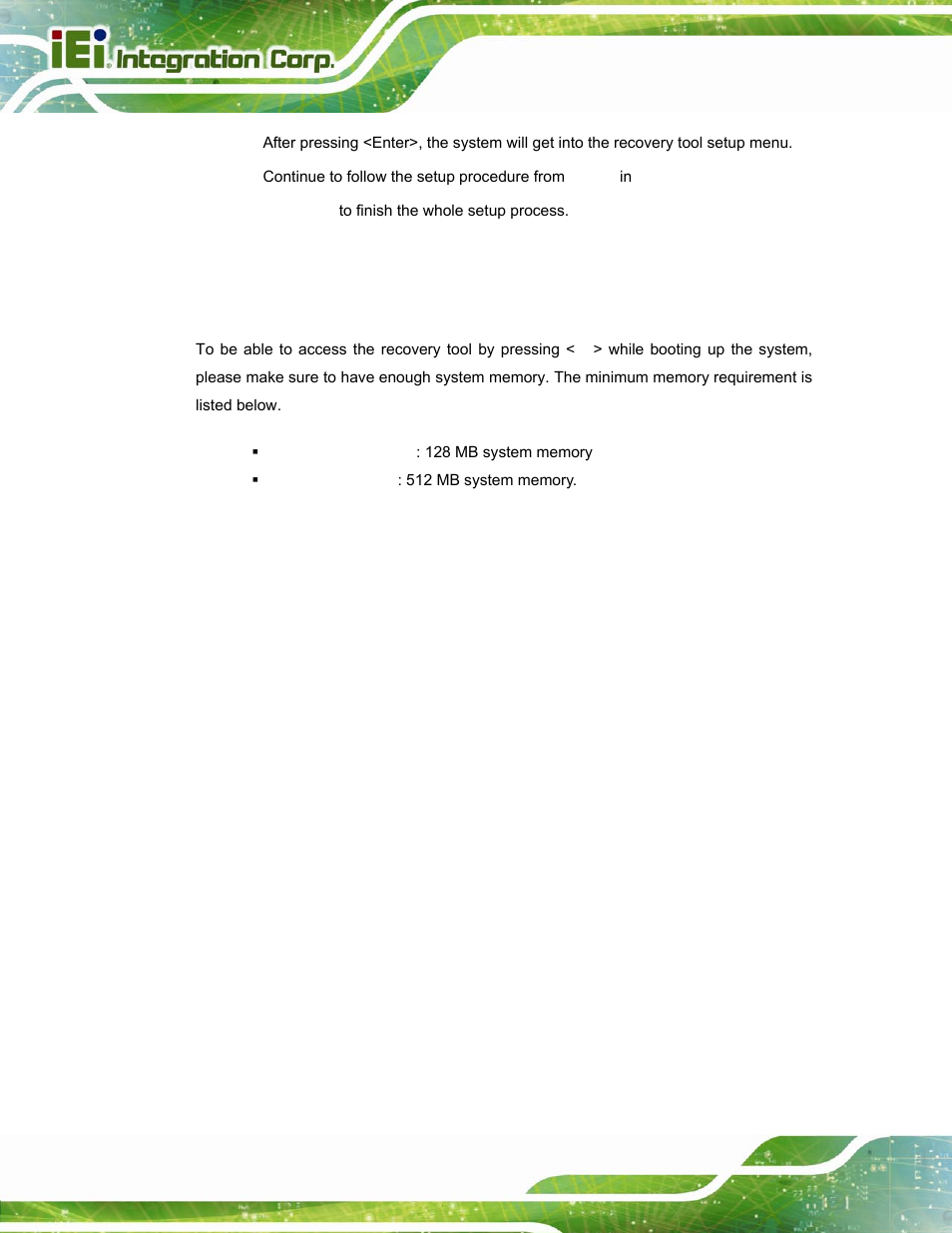 A.7.2 system memory requirement | IEI Integration TANK-800-D525 v1.14 User Manual | Page 128 / 137