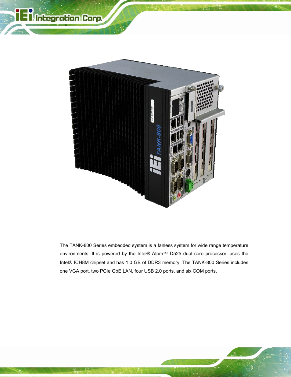 1 overview, Verview, Figure 1-1: tank-800 | IEI Integration TANK-800-D525 v1.14 User Manual | Page 14 / 137